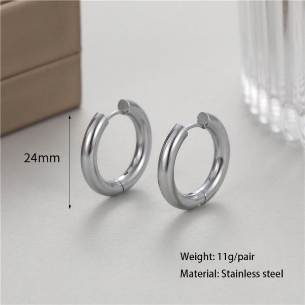 Stainless Steel 18K PVD Plated Hoop Earrings Simple Versatile Suitable for Both Men and Women Hip Hop Style