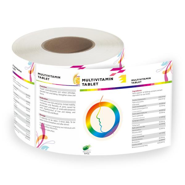 85mm Vitamin Essential Oil Plastic Sticker Label Waterproof Stickers For Bottles