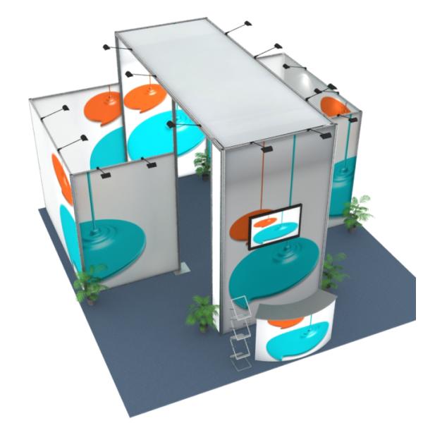 Aluminum Pop Up Trade Show Display , Graphic Pop Up Trade Show Booth