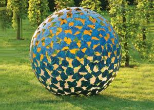 Lumineuse sculpture peinte grande par sphère en métal pour le diamètre de la d
