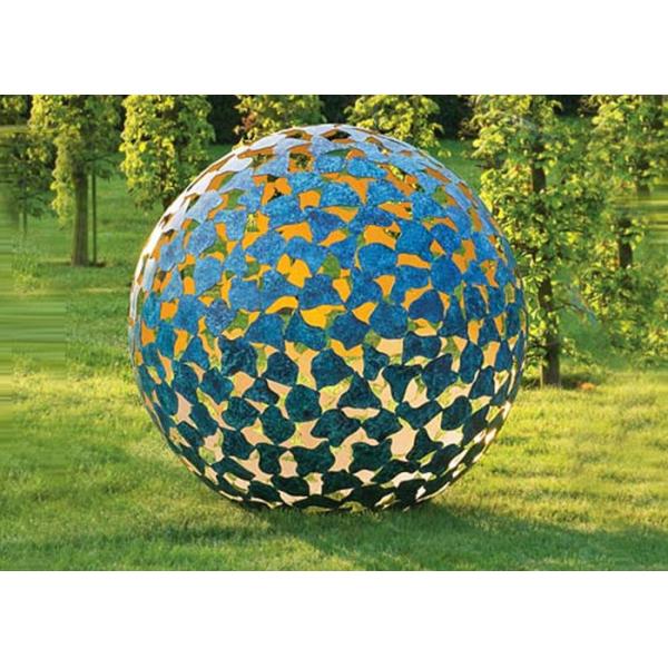 Lumineuse sculpture peinte grande par sphère en métal pour le diamètre de la d
