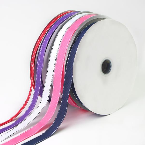 Printed Wired Double Face Saddle Stitched Grosgrain Ribbon for Gifts in 49 Colors