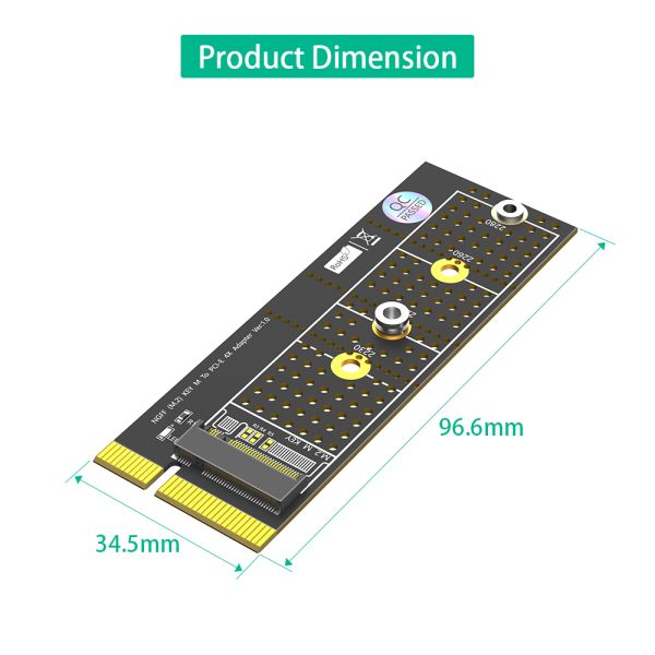 NGFF M.2 NVMe SSD to PCI-E Adapter with Heatsink for High Speed Data Transmission and Vertical Installation