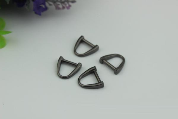 Best fashion gun metal color zinc alloy d ring,11mm metal bag d ring