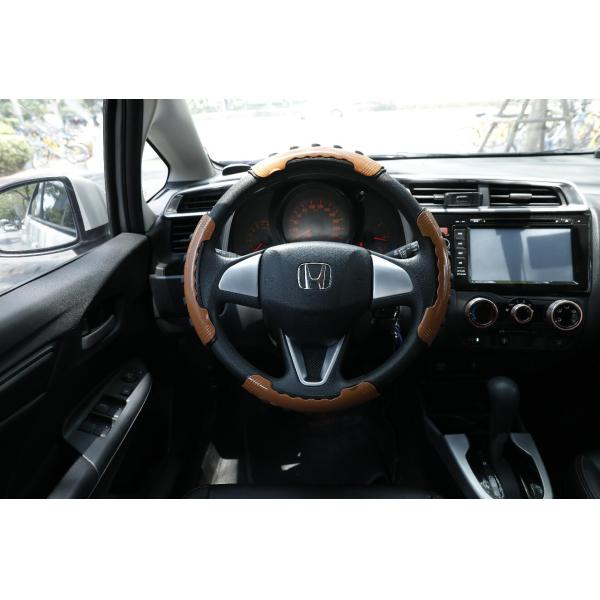 13 Inch Nubuck Leather Steering Wheel Cover , Universal Steering Wheel Cover High Performance