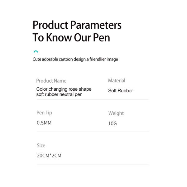 Colorido caucho blando creativo de tinta de gel de 0,5 mm Color cambiante rosa forma Neutral de la pluma