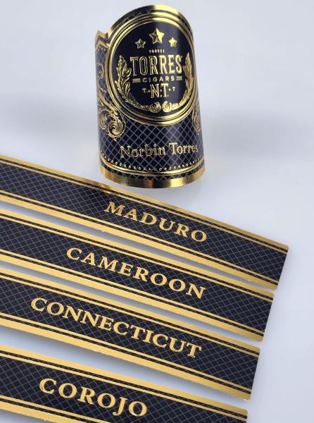 Premium Hot Sale Customized Cigar Label Sticker Private Branding UV Gold Cigar Ring Label Adhesive Waterproof Cartoon Label Printing Sticker