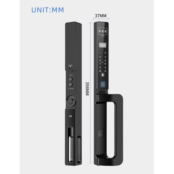 TTLOCK Wholesale Face Recognition Fingerprint Lock Narrow Bezel Cell Phone Aluminum Door Code Lock Automatic Smart Door Locks