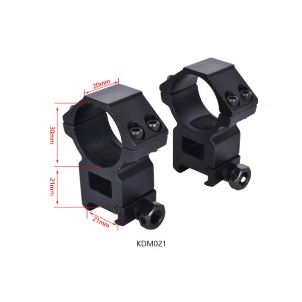 High Profile Dual Ring Scope Mount Double Rings Mount Matte Black Center Height 21mm
