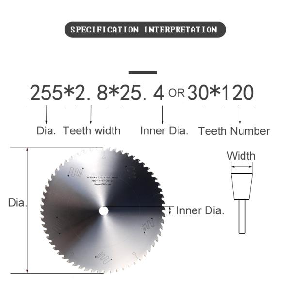 2-5 MM thickness Aluminum TCT carbide teeth CIRCULAR SAW BLADE with Gold TIN Coating