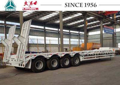 4 Axle 80 Tons 20/30/40FT Low Bed Truck Trailer With Spring Suspension