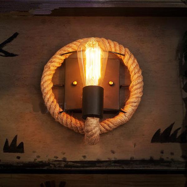 loft wall light Edison Bulb Aisle Stairs Bar Coffee Shop vintage  rope Wall lamp （WH-VR-12）