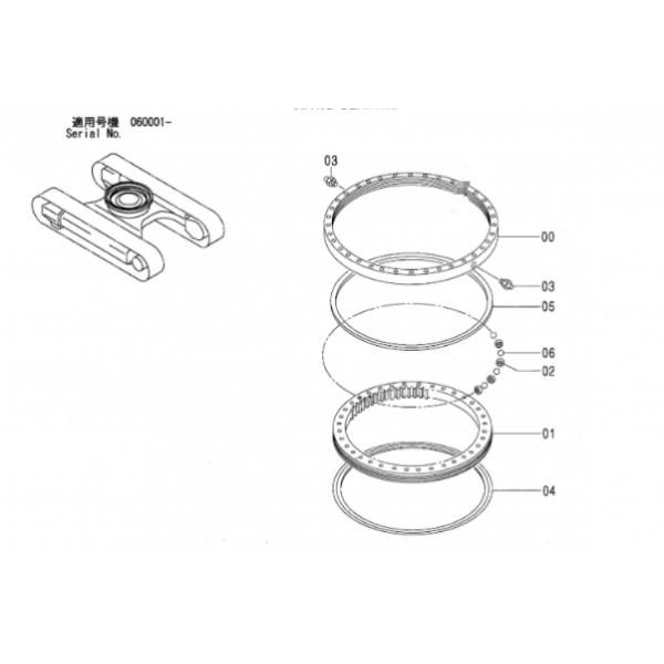 Подшипник кольца Slewing EX135UR, 9184497 промышленных подшипников Turntable