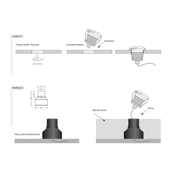 Светодиодные подземные фонари 3W IP67 12V RGB LED Внешний вихревой свет Путь похороненная лампа