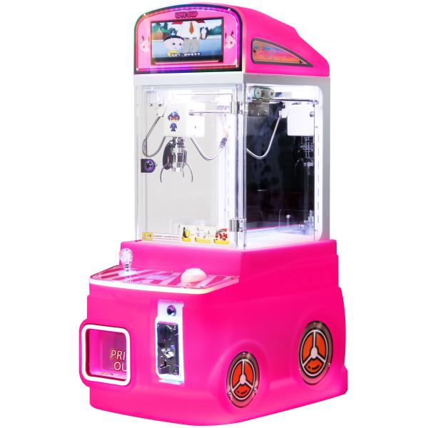 Mini Arcade Claw Machine Pink With Display Screen Coin-operated Toy Vending Machine