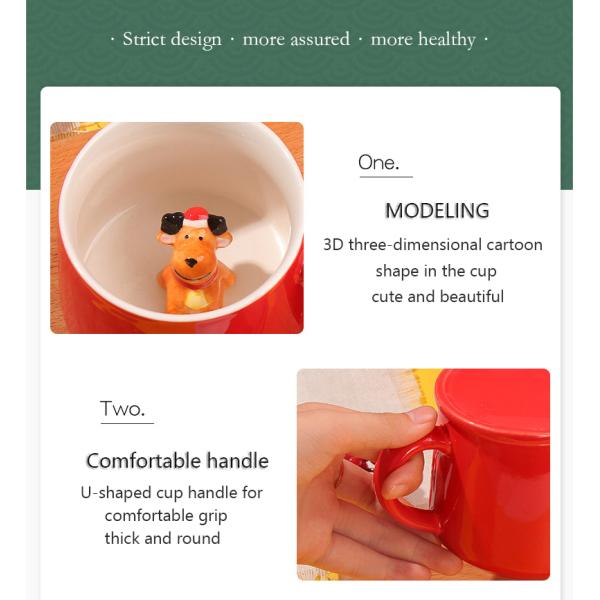 Customized Handmade Ceramic Mug Cute Animal 3D Drinking Cups for Tea Coffee Gift