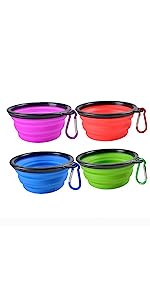 Dog Travel Water Bottle Collapsible Bowls, 2 in 1 Pet Food Container with Collapse Bowls, Outdoor Portable Water Bowls