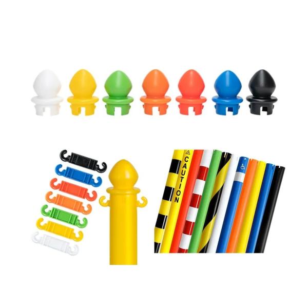 Многофункциональный пластиковый винтовой столб после жёлтого / черного безопасности дорожного движения