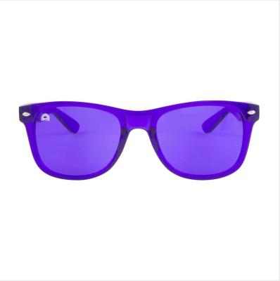 Against UVA UVB PC Frame Purple Color Therapy Eyewear For Relax