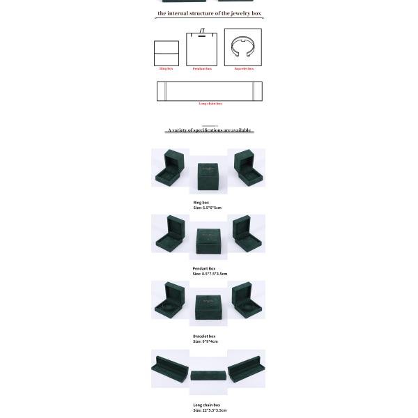 Dark Green Soft Touch Velvet Luxury Jewelry Packaging Box with Shining LED Light