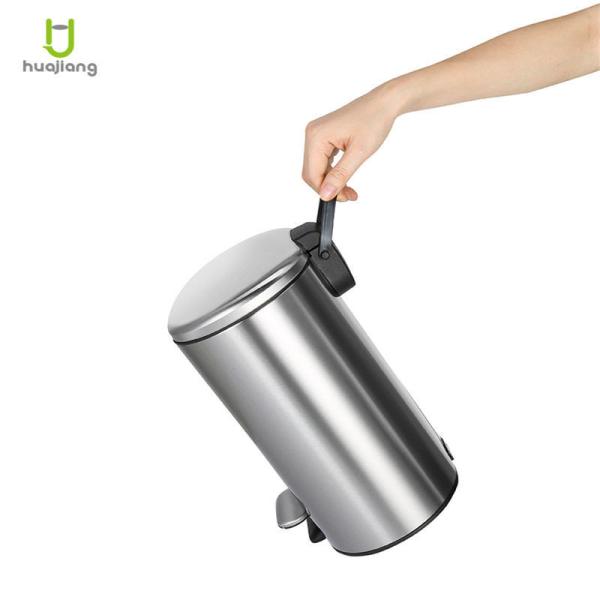 lixeira redonda retangular de aço inoxidável rolando tapa passo pedal lixeira para cozinha banheiro escritório 6L 12L 30L 50L
