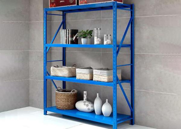 Lightweight 100kgs Capacity 4 Tier Storage Shelves Bolted Metal Shelving