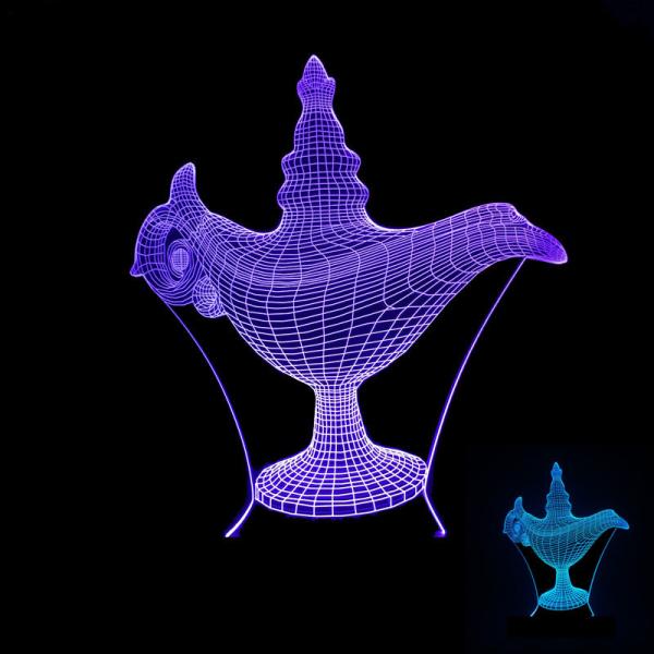 Custom OEM Creative Arabian magic lamp 3D stereoscopic night light LED decorative table night light