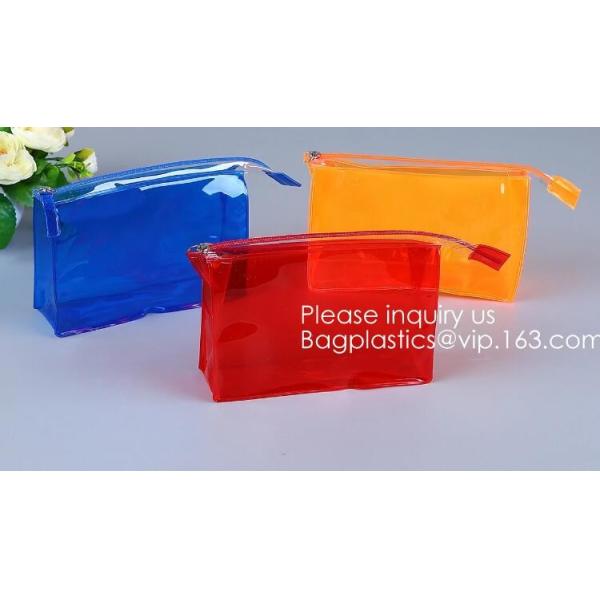 Small Clear PVC Waterproof Bag with Zipper Closure, Mini Portable Transparent Plastic Organizer Pouch for Cosmetic, Make