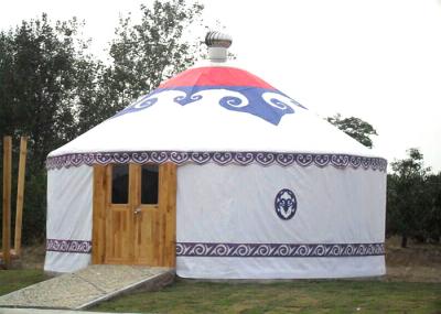 Waterproof Stay Warm Mongolian Style Camping Yurt Tent With Wooden Door