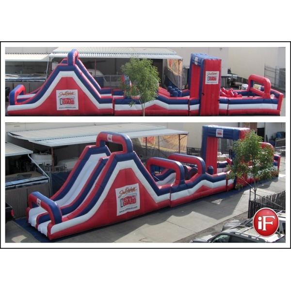 Curso de obstáculo inflável durável, curso de obstáculo do campo de jogos para a criança