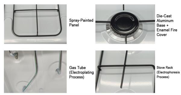 Rectangle Three Burner Gas Stove Kitchen 3 Burner Gas Cooker Customized