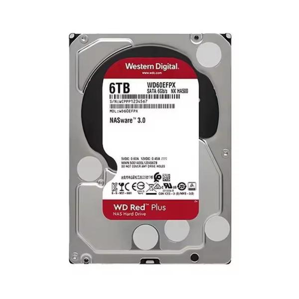 Red Plus WD60EFPX 6TB NAS Disco duro de 5400 RPM Clase SATA 6Gb/s 256MB HDD de 3,5 pulgadas con tiempo de búsqueda promedio rápido
