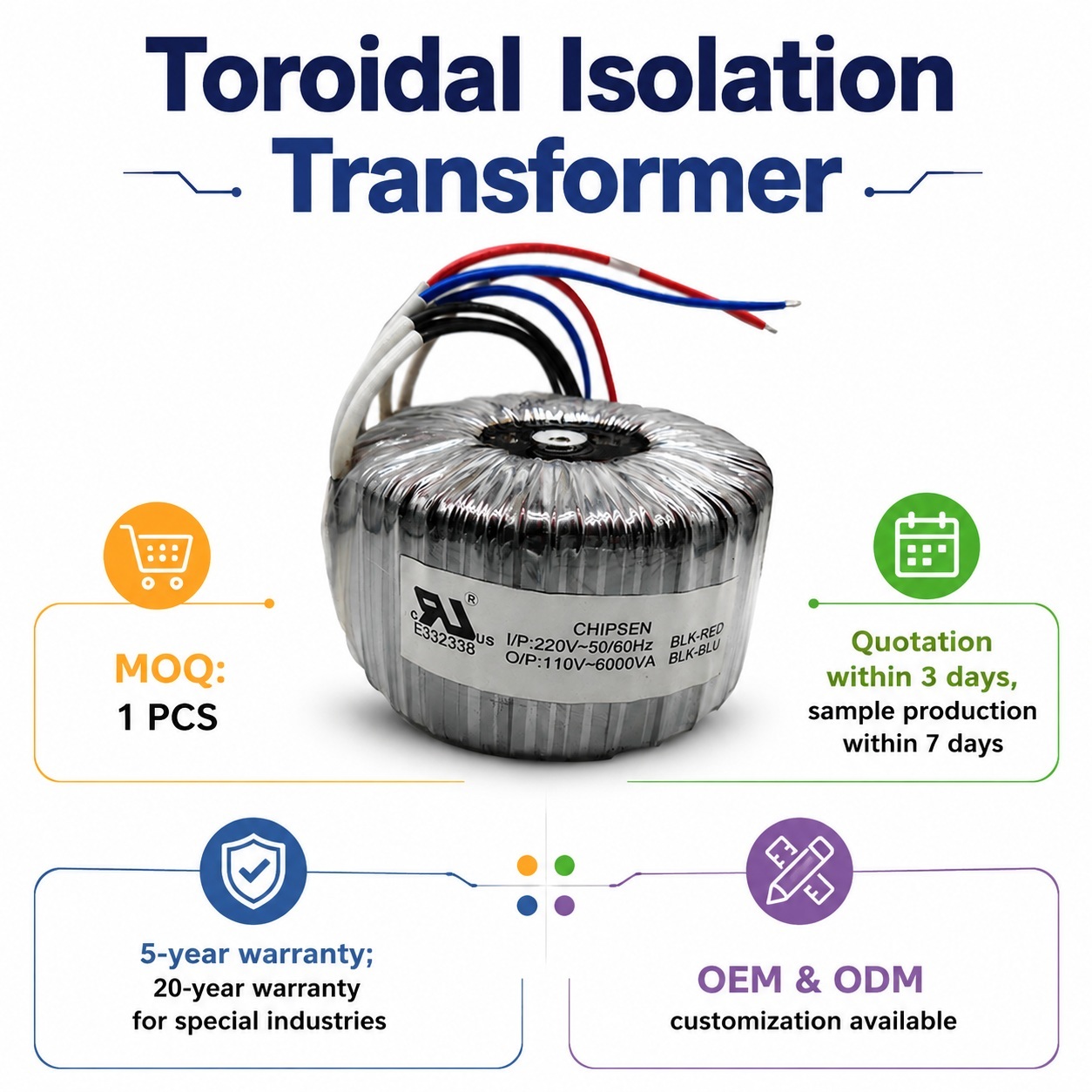 Isolation Power T180 Toroidal Transformer Step Up Down Voltage Converter For Audio