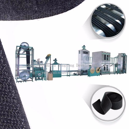 High Output Hook And Loop Machine with 220 mm Glued Ribbon Width and 130°C ~150°C Temperature Range