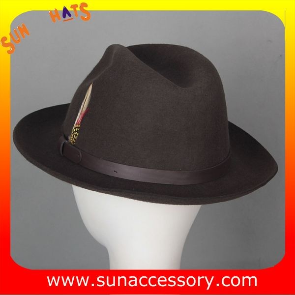 1088 Sun Accessory customized fashion mens fedora hats  wool felt hats
