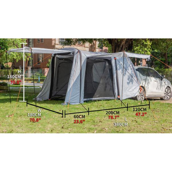 149.6*70.8*70.8 дюйма Серая водонепроницаемая PU2000MM Покрытая полиэфиром 210D Просторный внедорожник воздушный лагерь с защитой от УФ