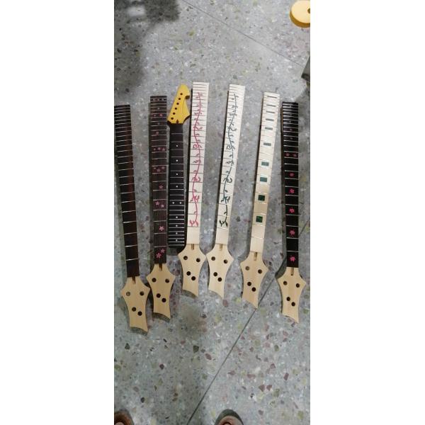 Custom Grand Paddle Guitar Headstock Unfinished Roasted Maple ST Guitar Neck Electric Acoustic Guitar Accept Kinds OEM