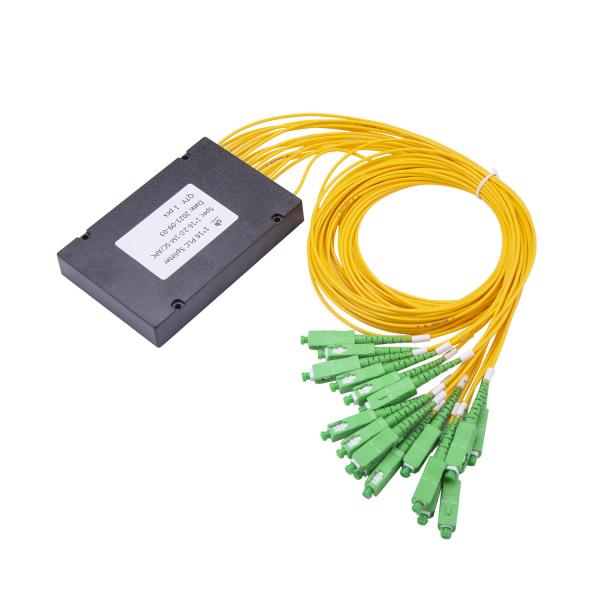 1x16 ABS Box Optical Fiber Splitter , SC / APC Connector Fiber Optic PLC Splitter