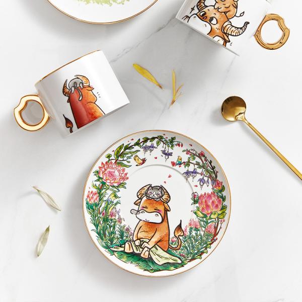 Ready To Ship In Stock Dinnerware Type Coffee Tea Sets Ceramic Cup And Plate Set With Oven Advantage Custom Printed Mugs