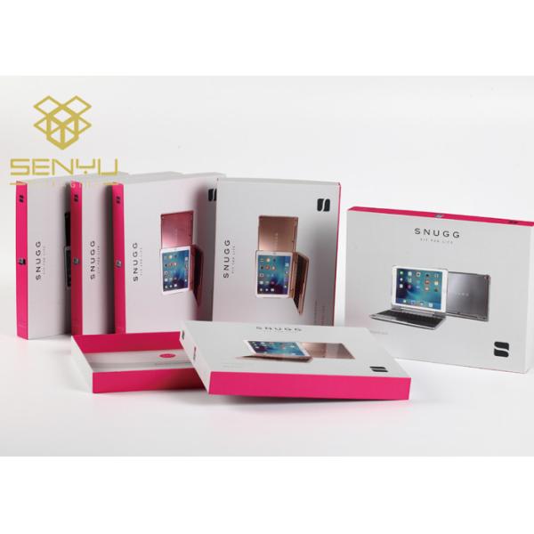 Electronic Product Recycled Paper Packaging White Corrugated Cardboard Box With Plastic Handle