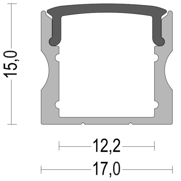 W50*H35 Surface mounted Black Led Aluminum profile with Black PC Cover LED Strip extrusion profile