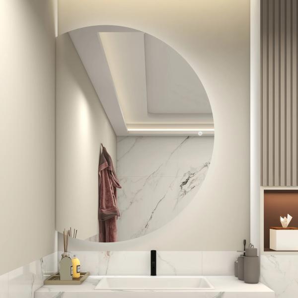 Espelho inteligente de casa de banho com luz LED retroiluminada e alto-falante Bluetooth