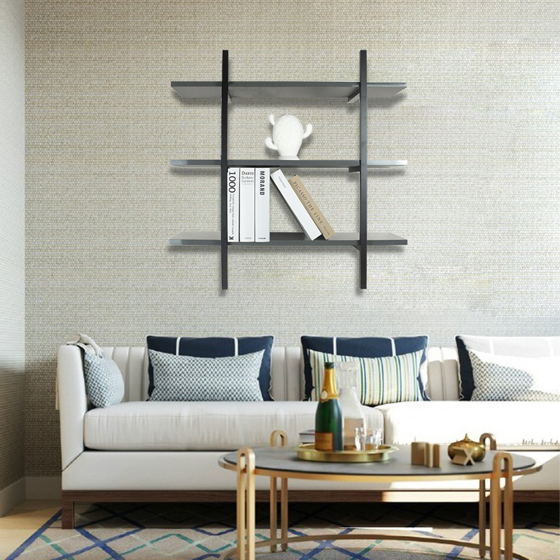 Metal Wall Bookshelf DIY Combination Mount Floating Shelves with Screws