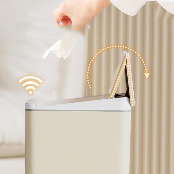 House Hold Smart Sensor Trash Bin Folding Plastic Trash Can with Lid