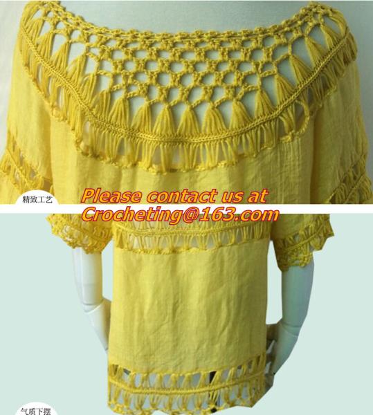 Knitted, Crocheted, Tassel, wear, tops, Cover Ups, Dress Tops, tassel, knitted, Boho