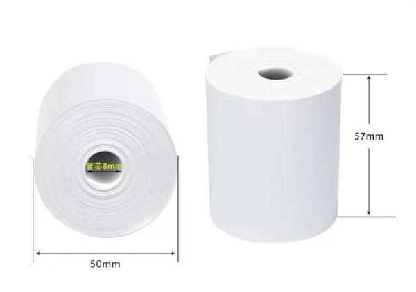 65gsm 32mm Printed Thermal Paper Rolls With Black Plastic Core
