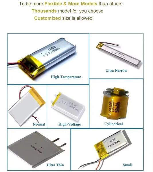 551525 3,7V 190mAh Bateria de lítio polímero KC UN38.3 Certificada Bateria recarregável Lipo