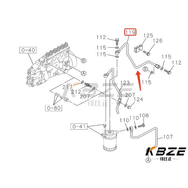 HITACHI EXCAVATOR PARTS 1-15416524-0 1154165240 FILTER TO DIESEL PUMP OIL PIPE FITS ZAX330-5 ZAX350-5