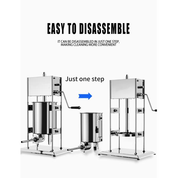 Stainless Steel Sausage Filler for Food Machine Holds 13kg Meat Capacity 15L Capacity