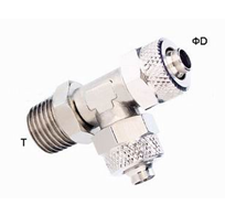 Pneumatic Tube Fittings Brass One Touch Push-on Tube Fittings Nickle Plated